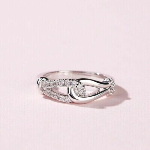 Round Cut Simulated Diamond Women's Stunning Wedding Ring 14K White Gold Plated