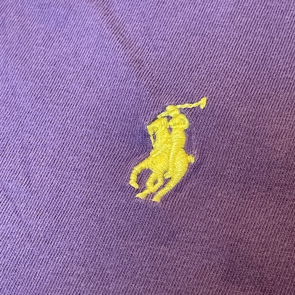 Ralph Lauren Purple V-Neck Short Sleeve Polo Shirt Mens Small