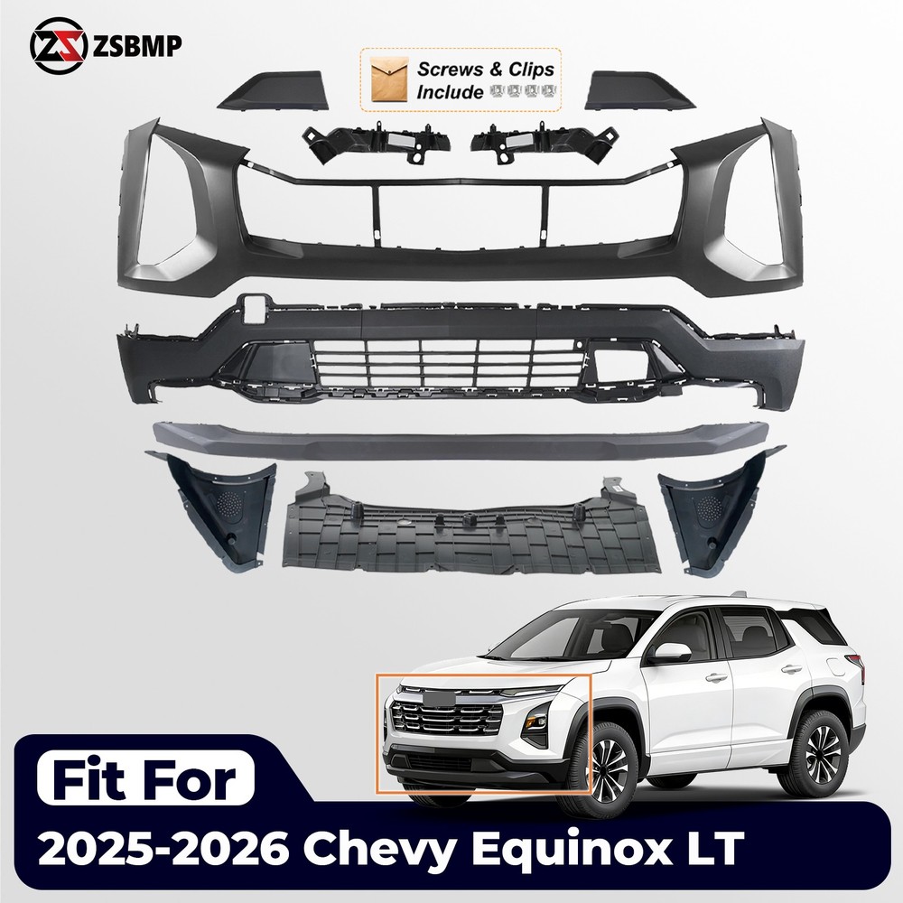 For 2025-2026 Chevy Equinox LT Front Bumper Cover Assembly Kit with Skid Plate
