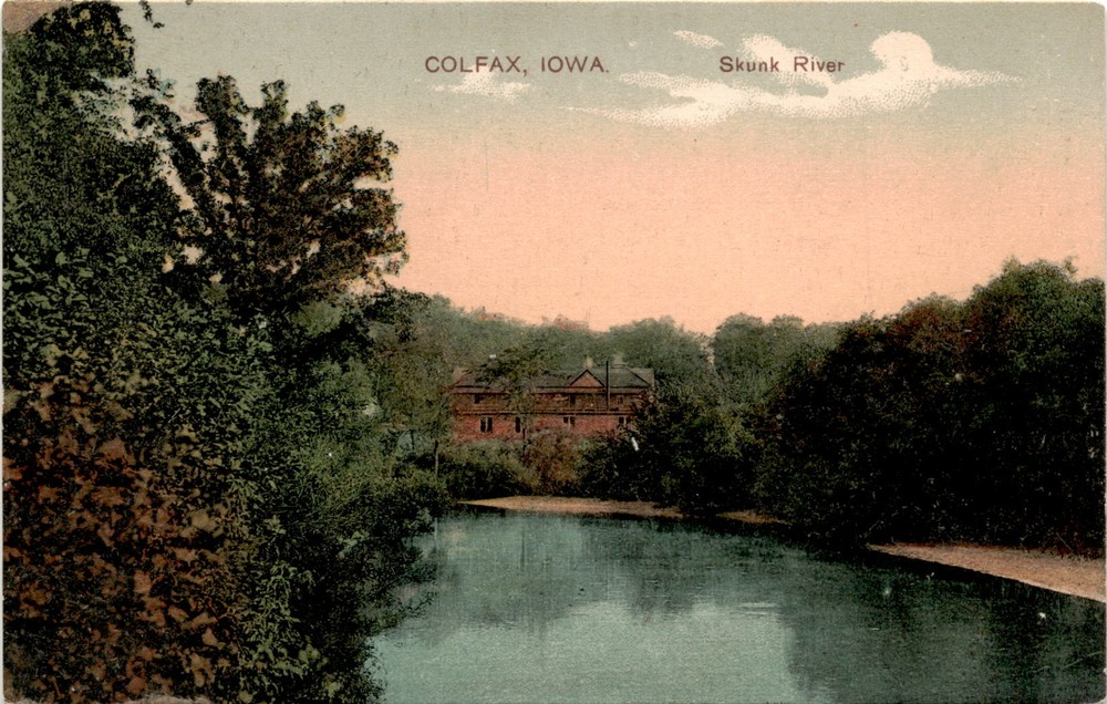 Colfax, Iowa, Skunk River, H W. Wood, Germany, United States, Canada Postcard