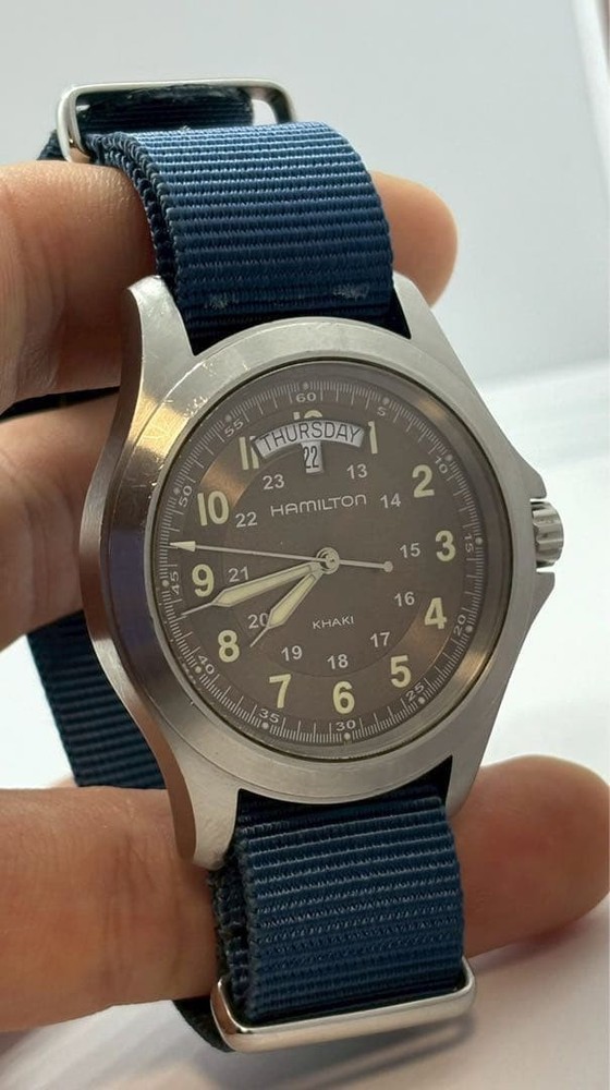 Hamilton Khaki Field King Quartz H644510 Day Date Mens Watch Authentic Used JP