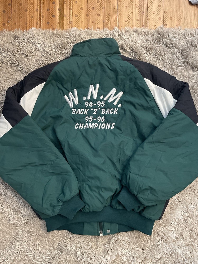 1995 Vintage Green League Champs Thy Rod Puffer Jacket