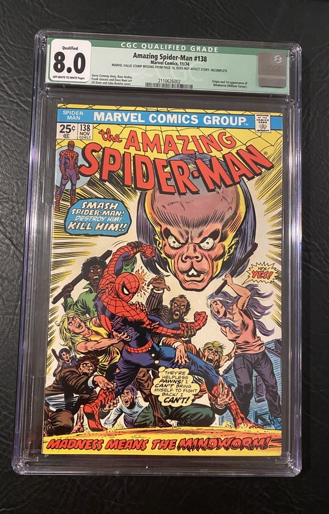 Amazing Spiderman #138 Marvel (11/74) - John Romita - CGC 8.0 OW/WP (-MVS)