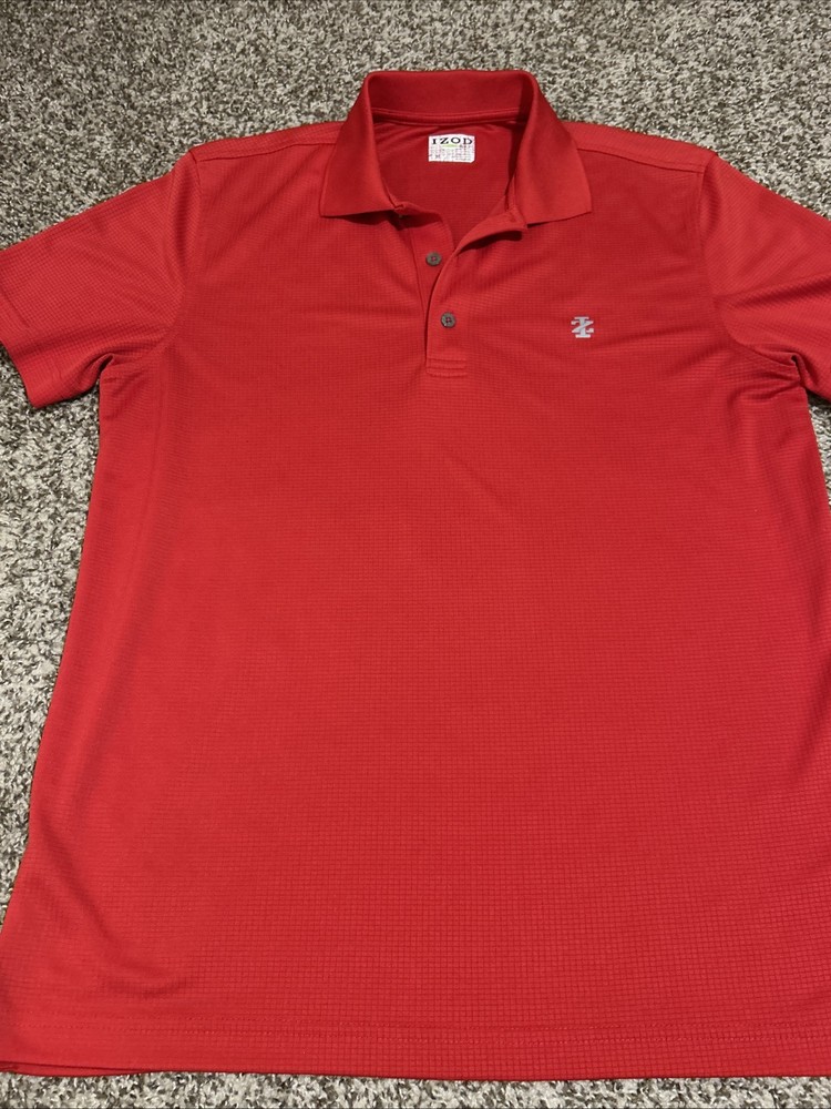 IZOD Golf Men’s Medium Red Short Sleeve Polyester Polo