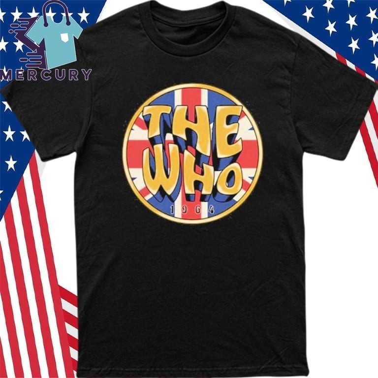 The Who British Flag Logo Rock Band Graphic Tee