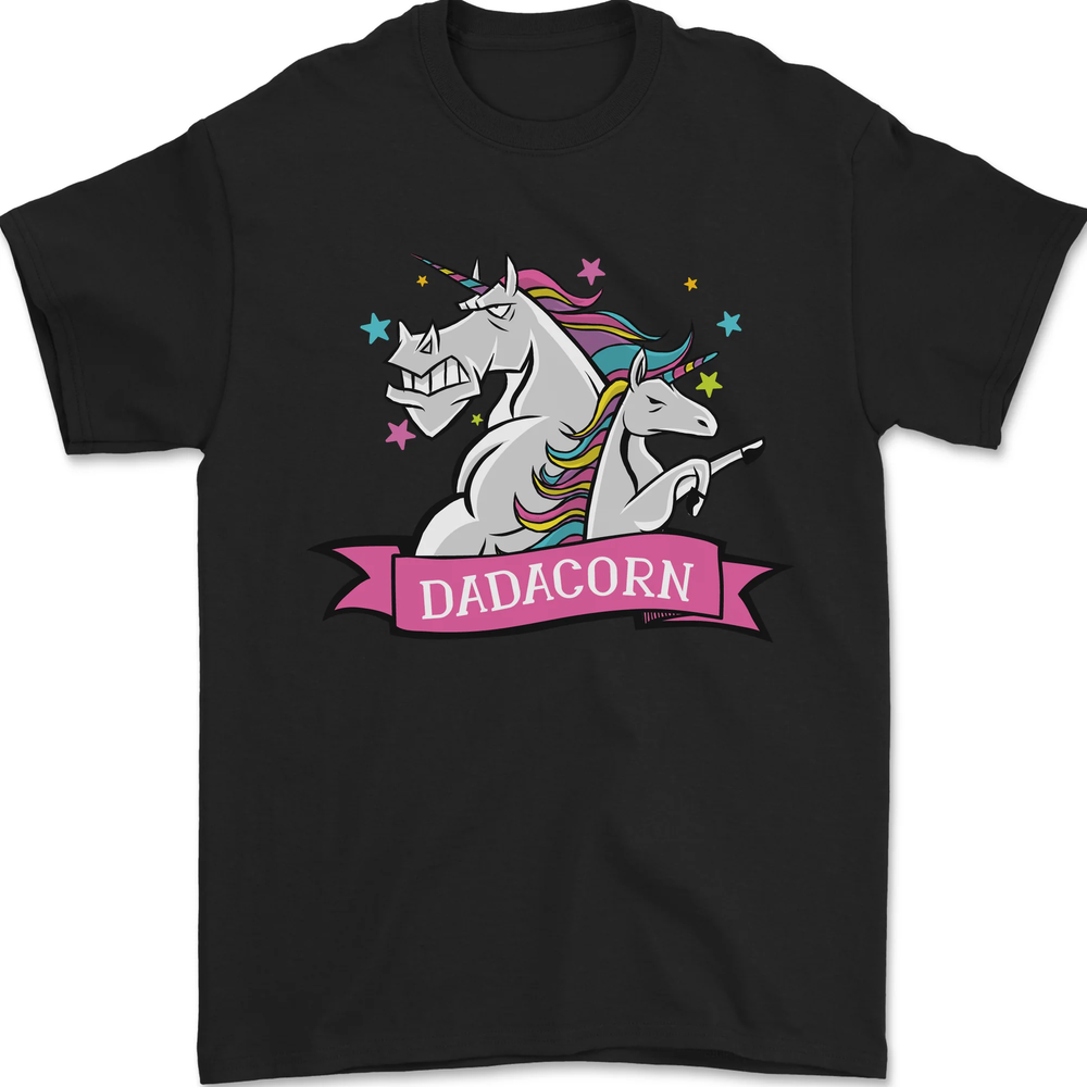 Dadicorn Funny Fathers Day Unicorn Mens T-Shirt 100% Cotton
