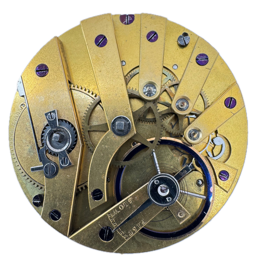Antique 43mm Unbranded Key Wind Swiss Lever Escapement Pocket Watch Movement