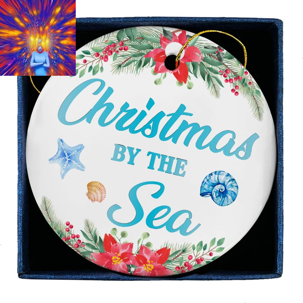 Beach Christmas Ornaments, Beach Themed Gifts Christmas Tree Ornaments Christmas