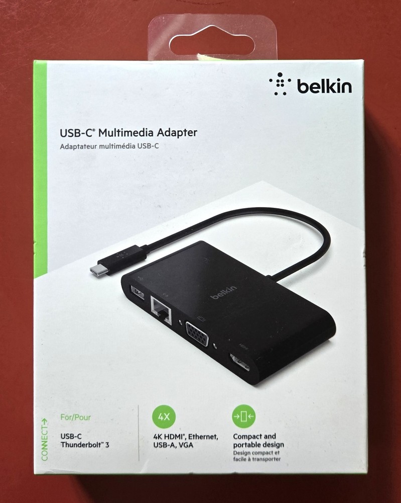 Belkin USB-C 4-in-1 Multimedia Hub - Like New Open Box