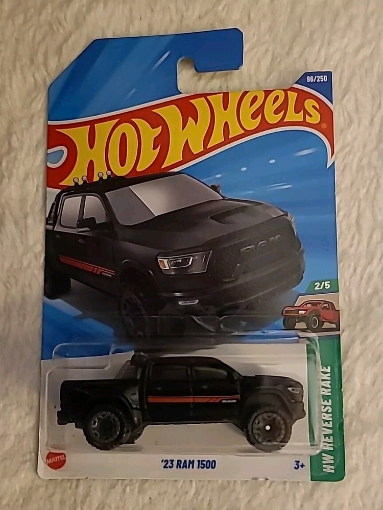 Hot Wheels '23 RAM 1500 HW Reverse Rake Black New 2025 Diecast Pickup Truck 1:64