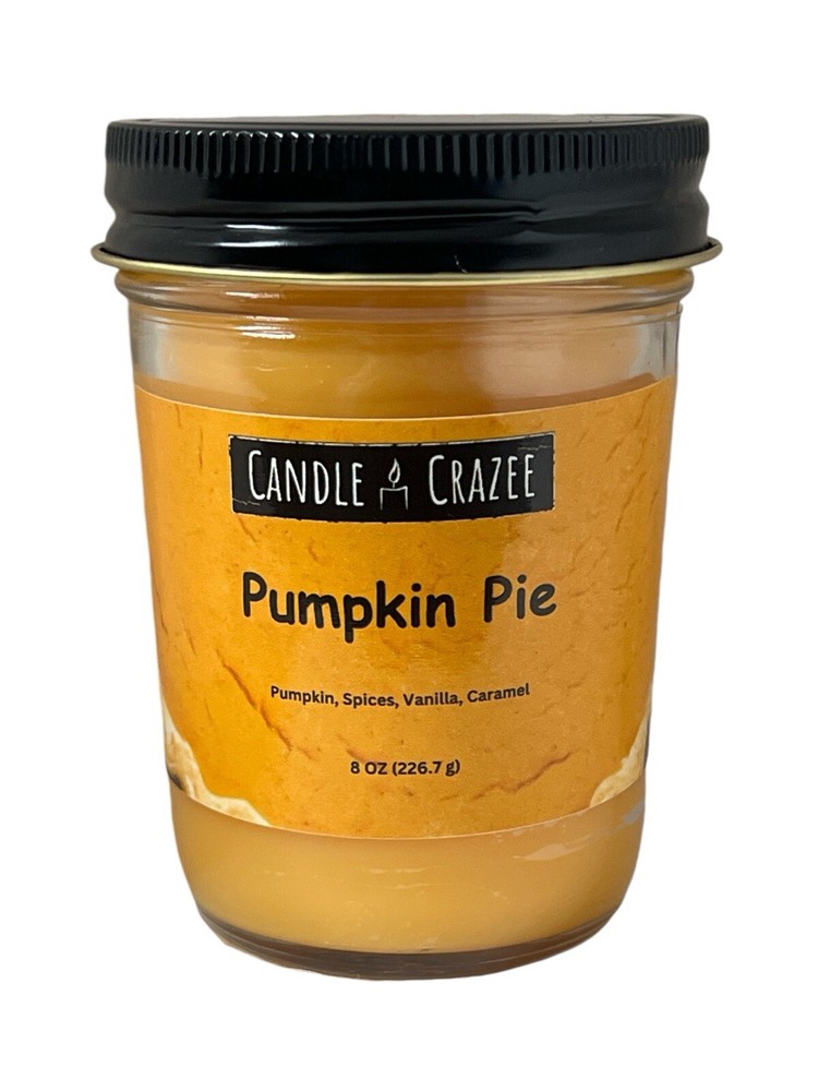 Pumpkin Pie Scented Candle 8oz Triple Scented Candle Crazee