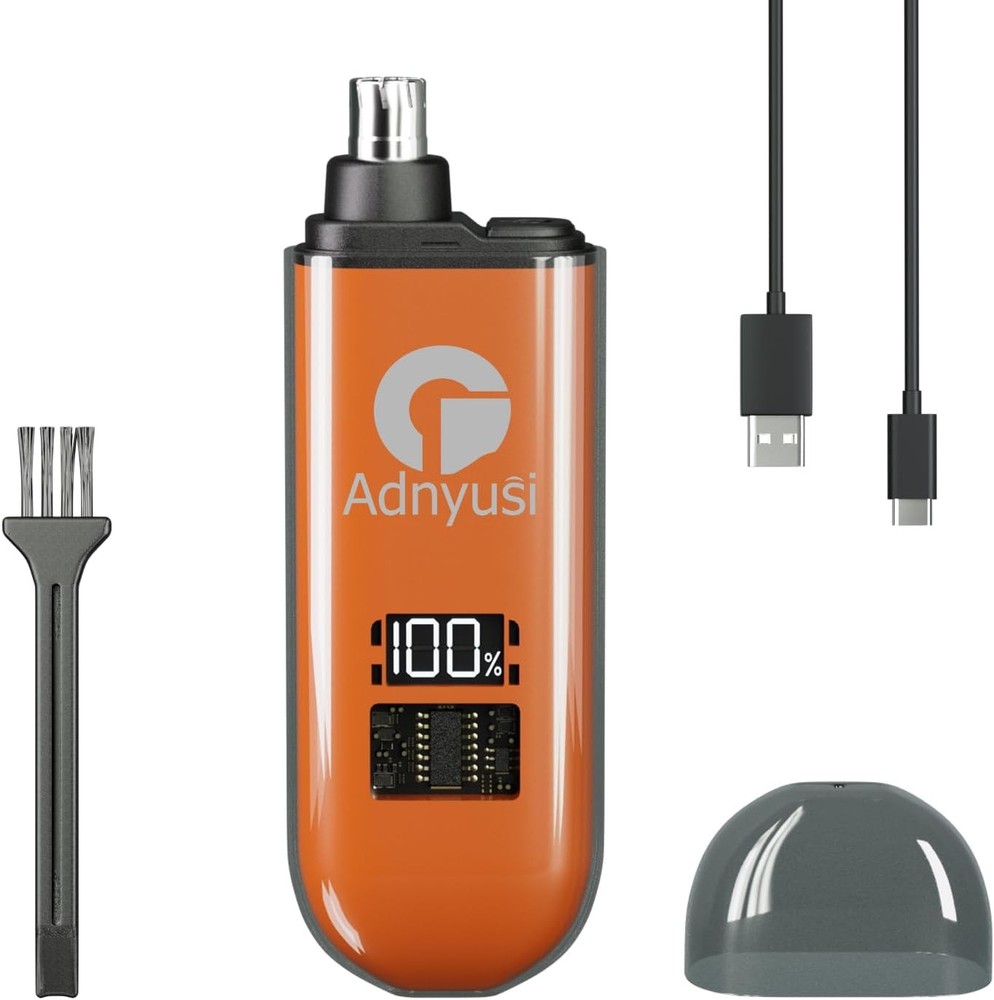 Adnyusi 2025 Painless Nose Hair Trimmer for Men & Women in Stylish USP Orange