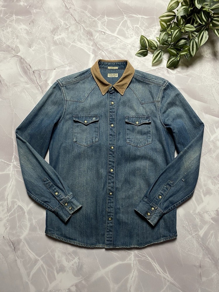 Allsaints Bedford LS Shirt Denim Overshirt Mens Size Medium