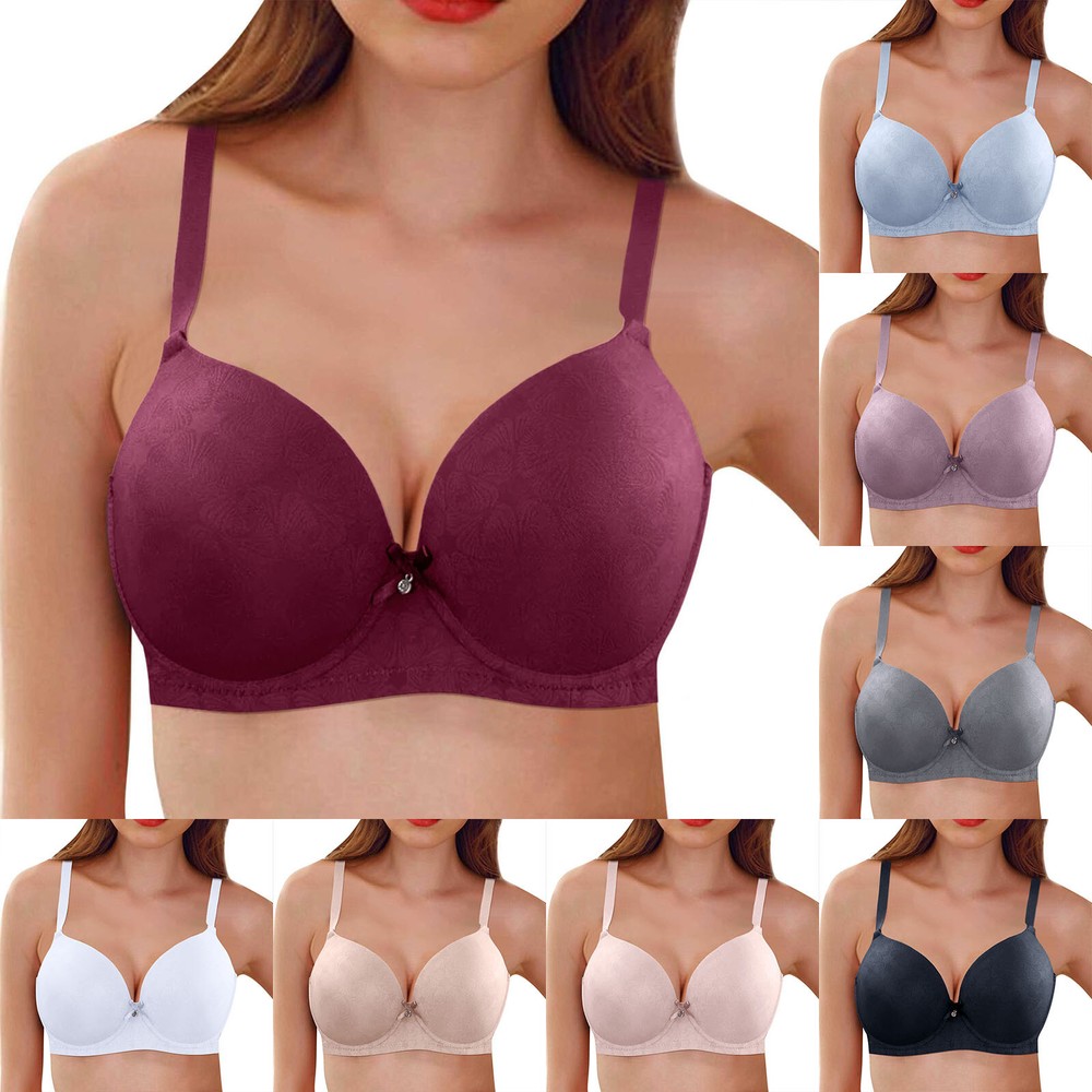 Women Sexy Lace Front Button Shaping Cup Adjustable Shoulder Strap Large Size