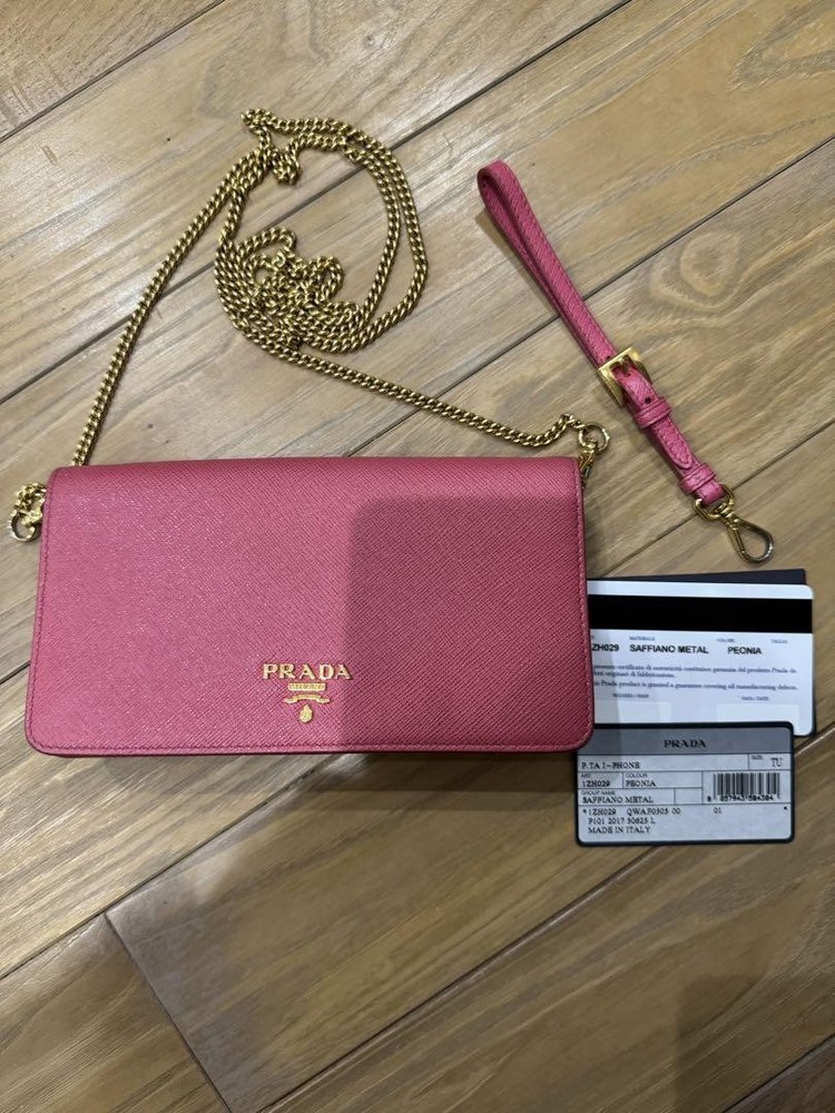 Authentic Prada Pink Saffiano Leather Shoulder Bag From Japan