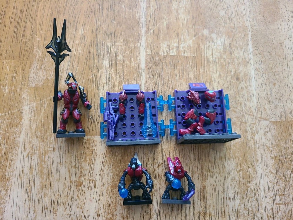 Halo Mega Bloks Covenant Crimson Combat Unit Set 96959 Complete All Figures
