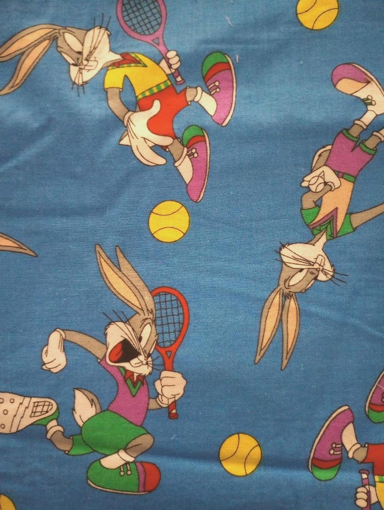 looney tunes tweety tennis fun fabric piece 11 by 10.5 inch blue 1pc new