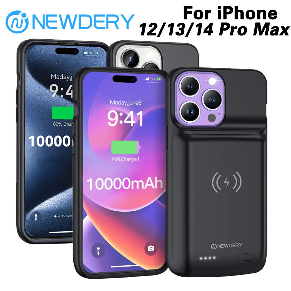 10000mAh Wireless Power Bank Charging Case for iPhone 12 13 14 Pro Max