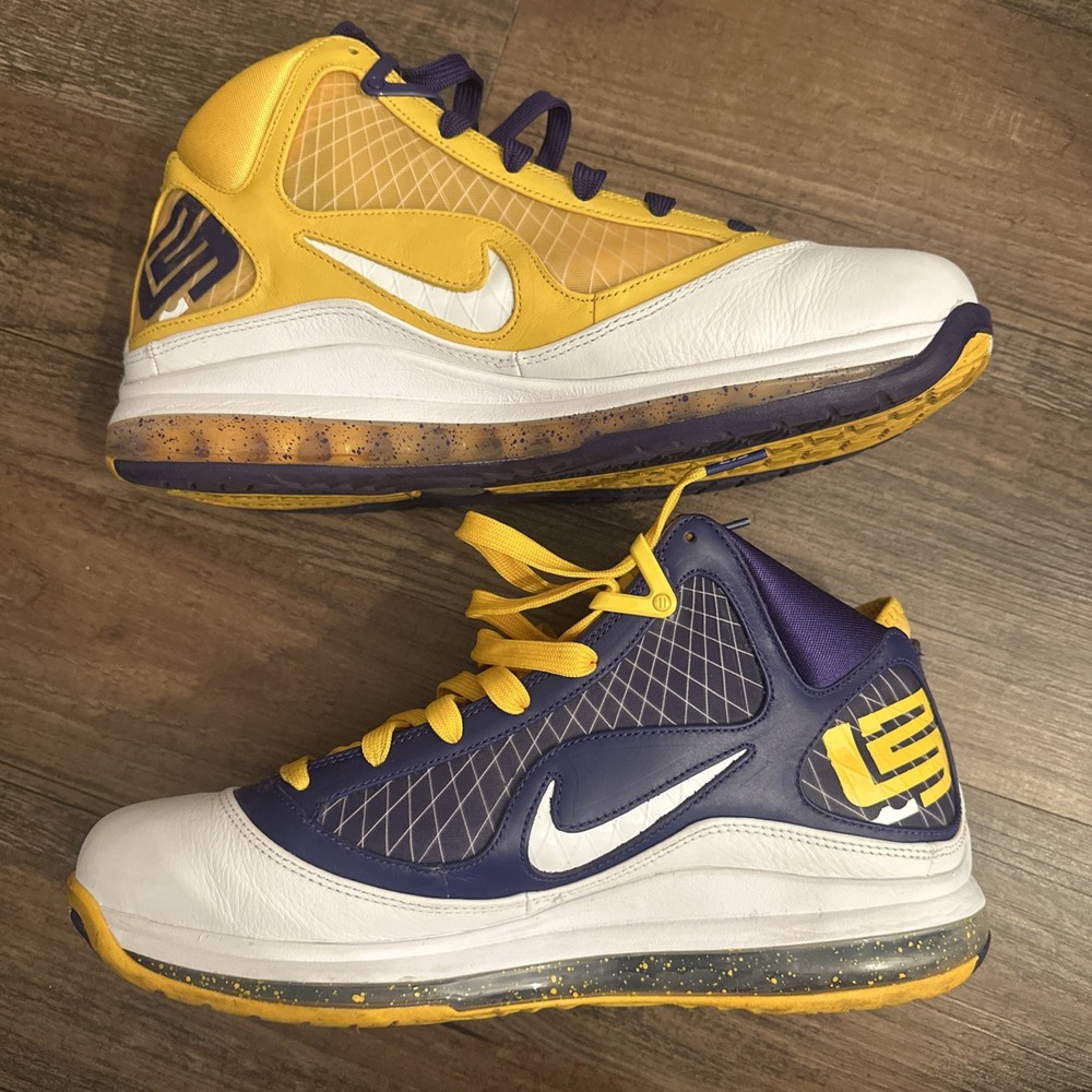 Nike LeBron 7 VII QS Lakers CW2300-500 Purple Yellow Men’s Size 11 w/Box