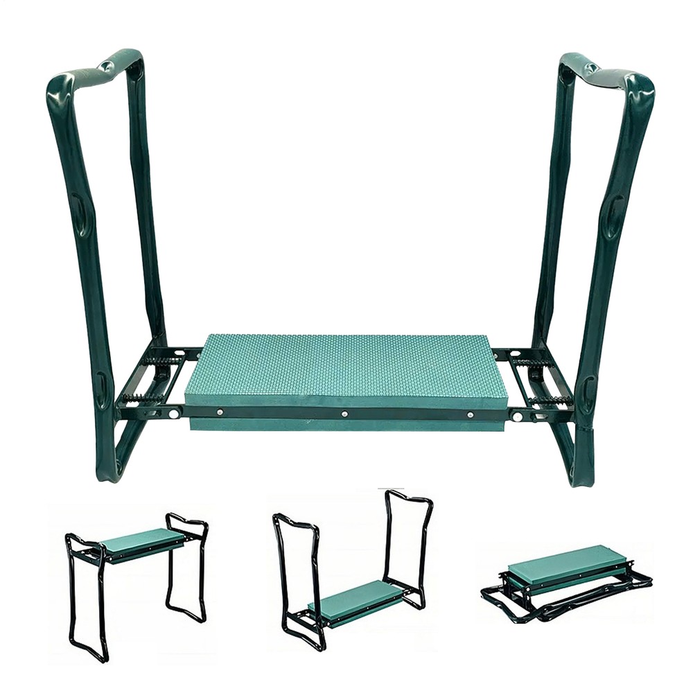 Folding Garden Kneeler Seat with 2 Handles Soft Cushion Stool Nearby