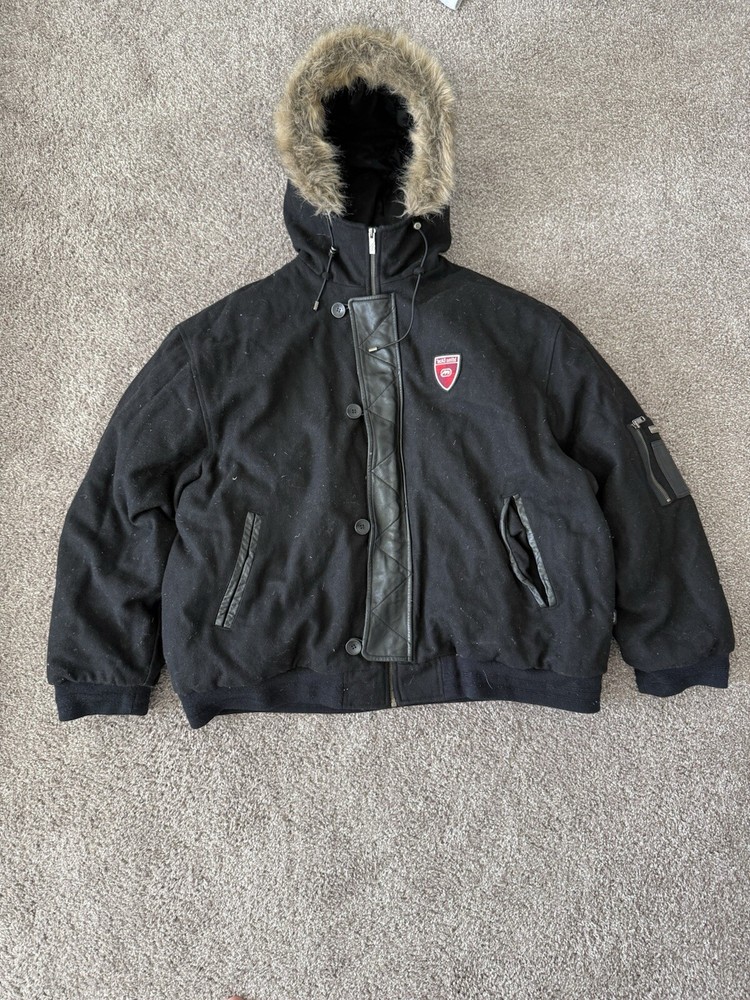 Ecko Unltd Jacket Men’s Wool Leather 4XL XXXXL
