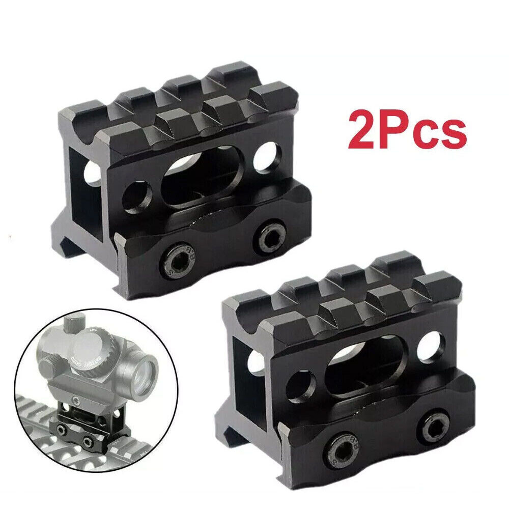 2Pcs 1-Inch Slim Picatinny Riser Mount for Red Dot Sight & Optics