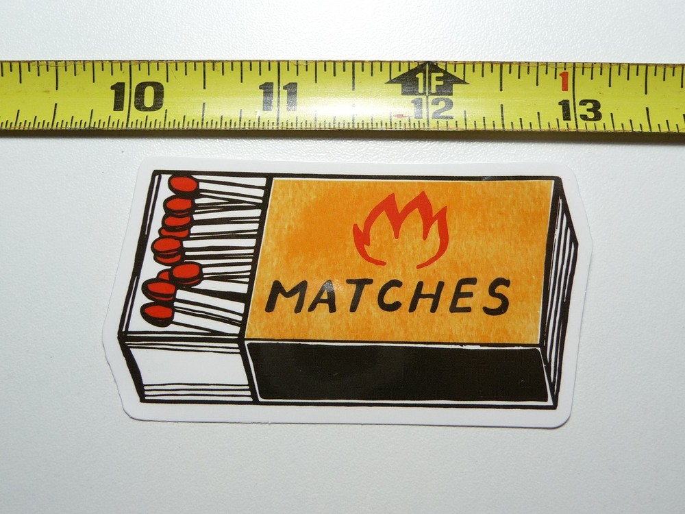 MATCHES MATCHBOX DECAL STICKER CAMPING OUTDOORS HIKE HIKING NATURE ADVENTURE