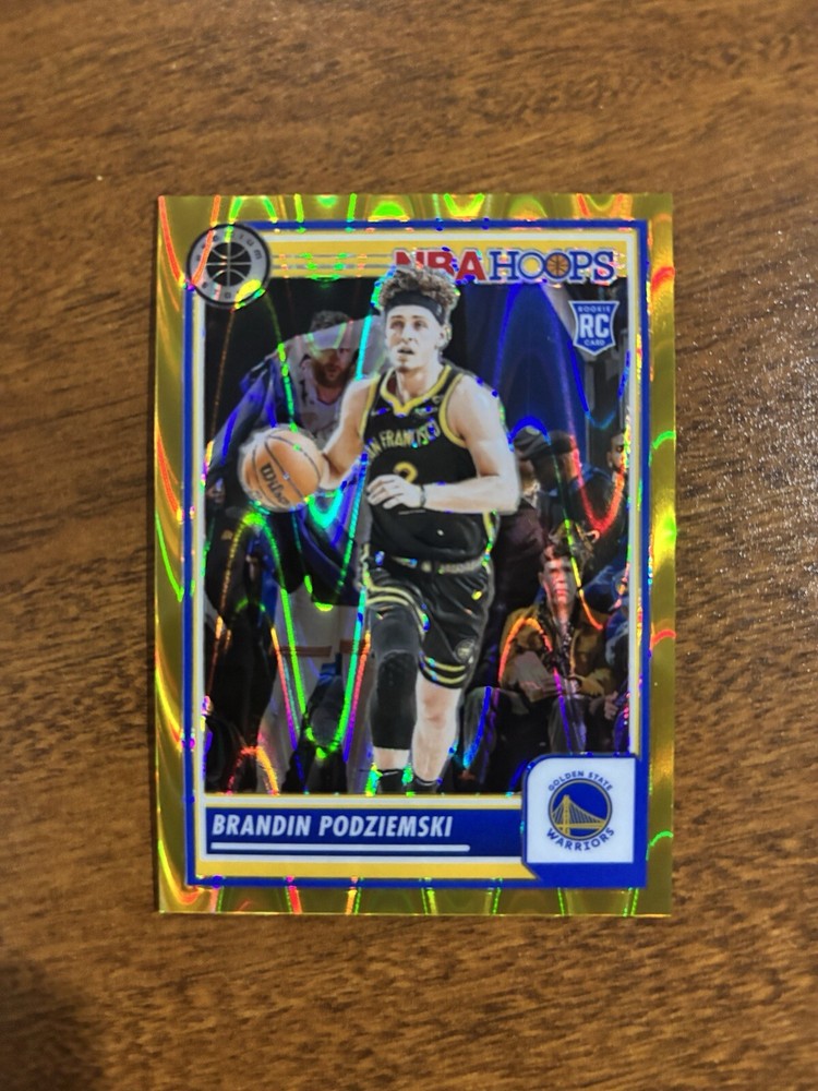 ✨Brandin Podziemski 2023-24 NBA Hoops Premium Stock RC #15 GOLD SEISMIC /10