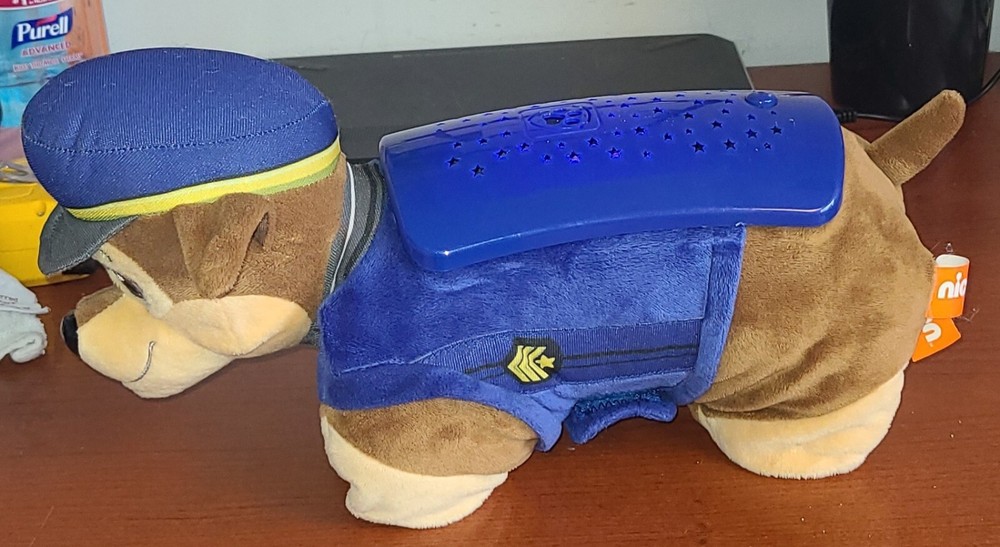 Pillow Pets Paw Patrol Chase Plush with Light-Up Stars for Kids