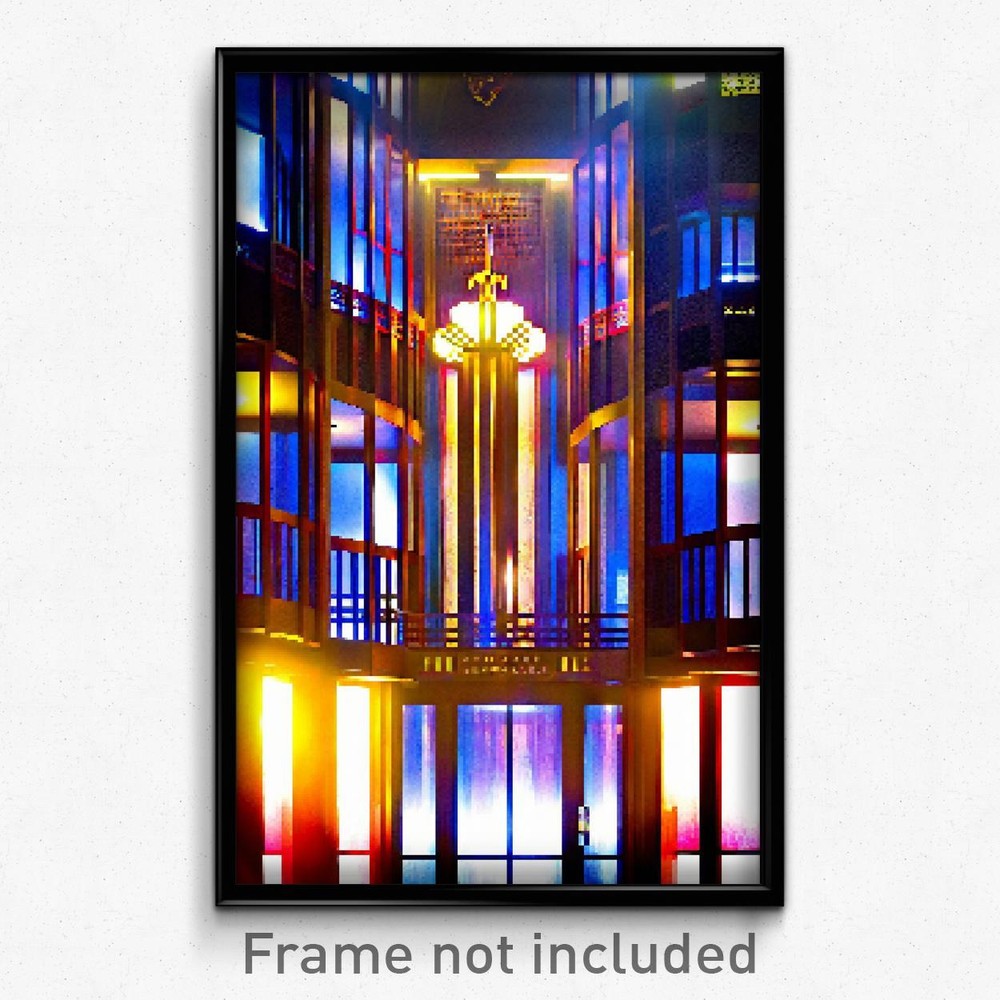Pixel Art Poster - Memorable Hotel (8 Bit Psychedelic Trippy Video Game Print)