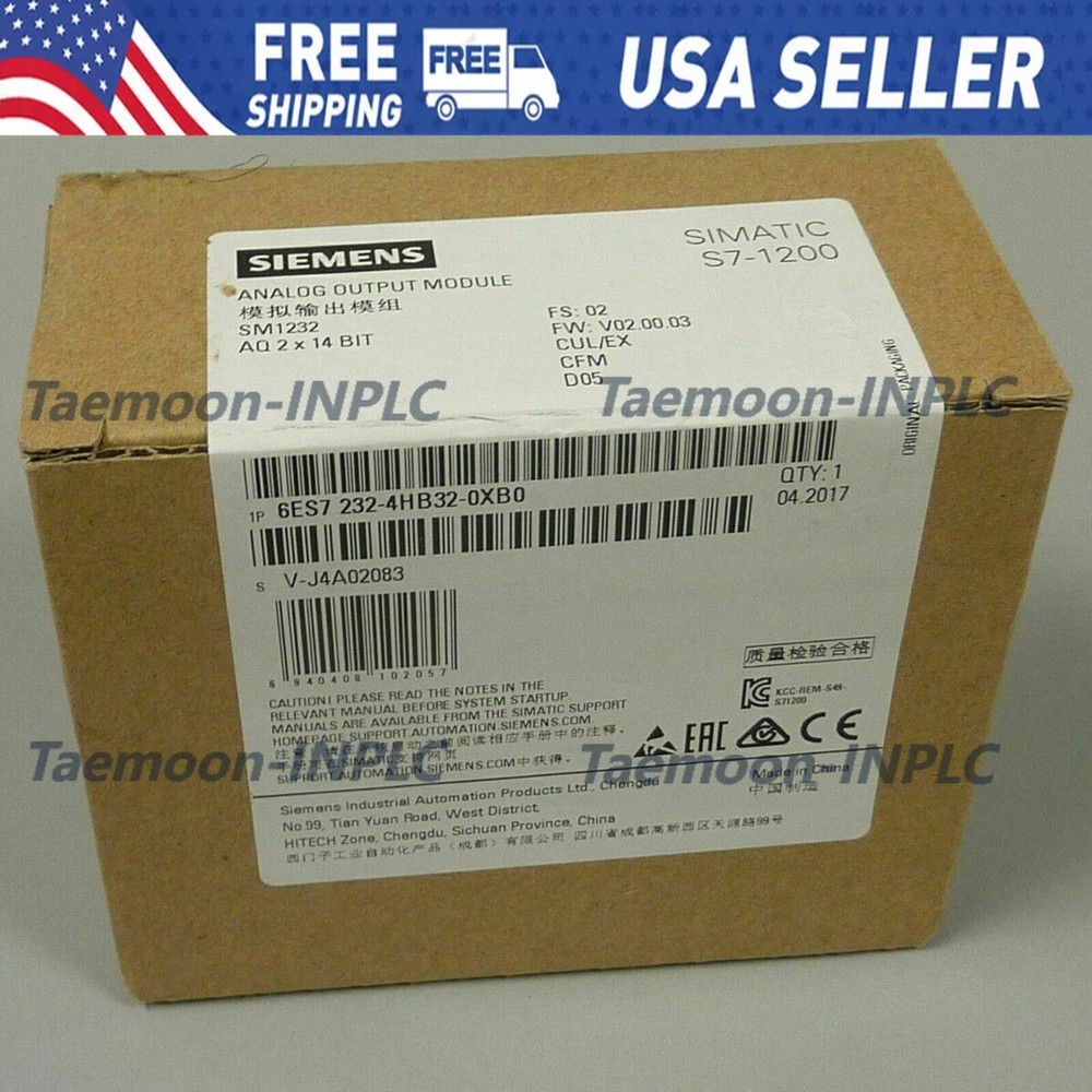 New Siemens 6ES7232-4HB32-0XB0 S7-1200 Analog output SM 1232 6ES7 232-4HB32-0XB0