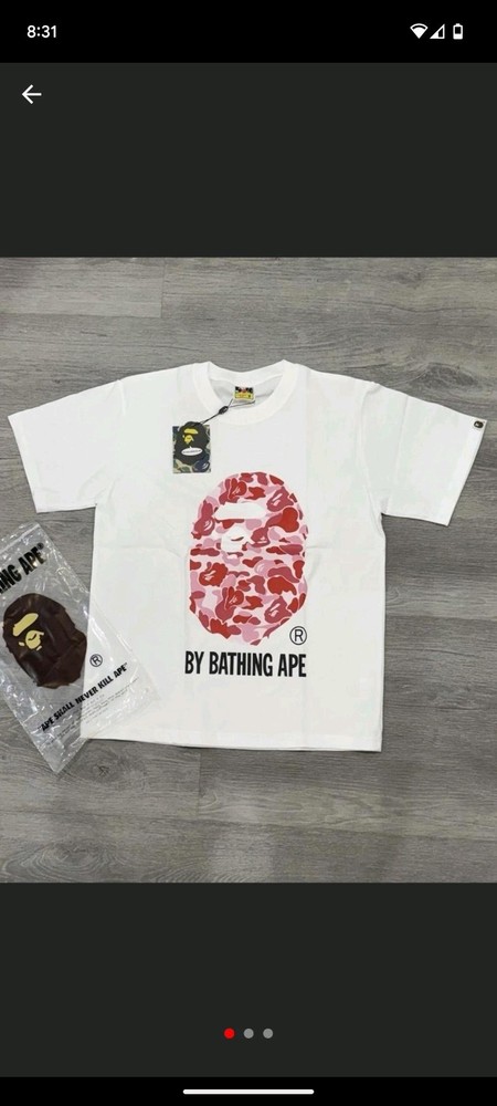 Bape ABC Camo Bathing Ape Tee White Pink Large Authentic