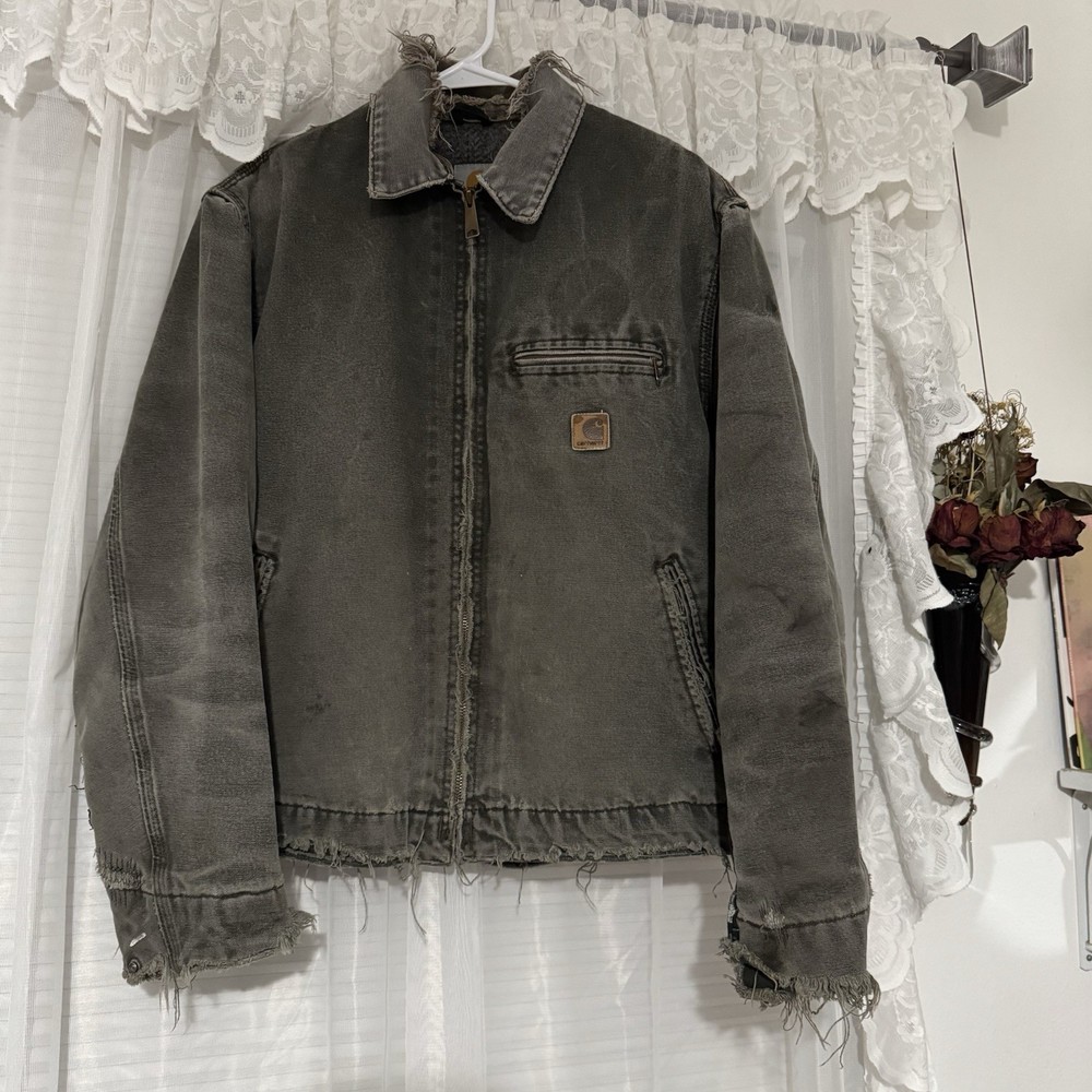 Carhartt Detroit Jacket Medium Distressed Vintage Repaired Workwear