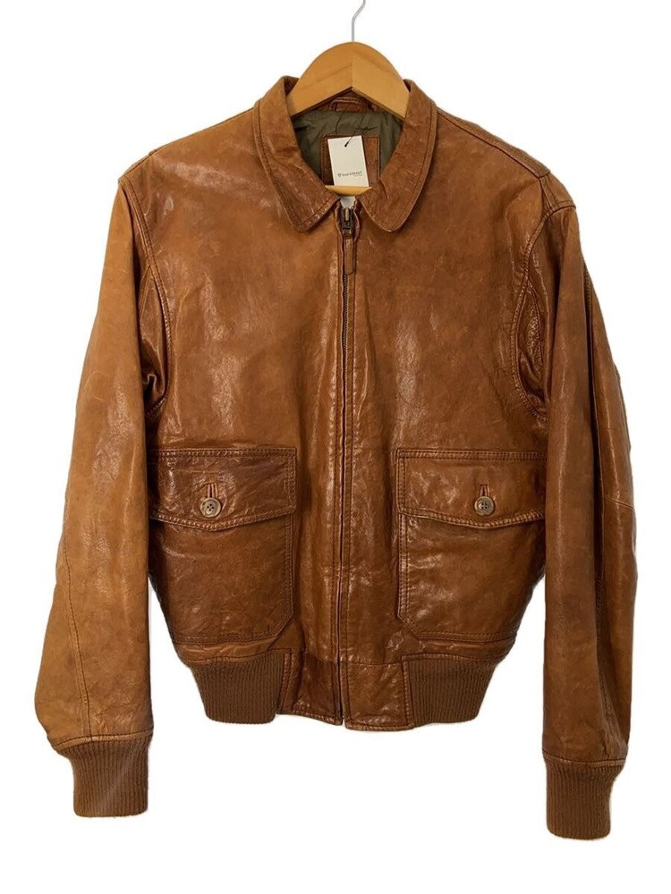 Gp Sports Flight Jacket/S/Leather/Brw 3389