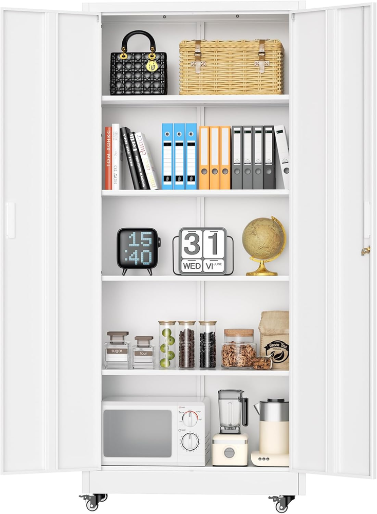 INTERGREAT Metal Storage Cabinet with Wheels, 73