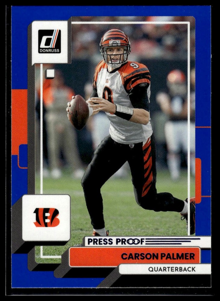 2022 Donruss Carson Palmer Blue Press Proof Football Card