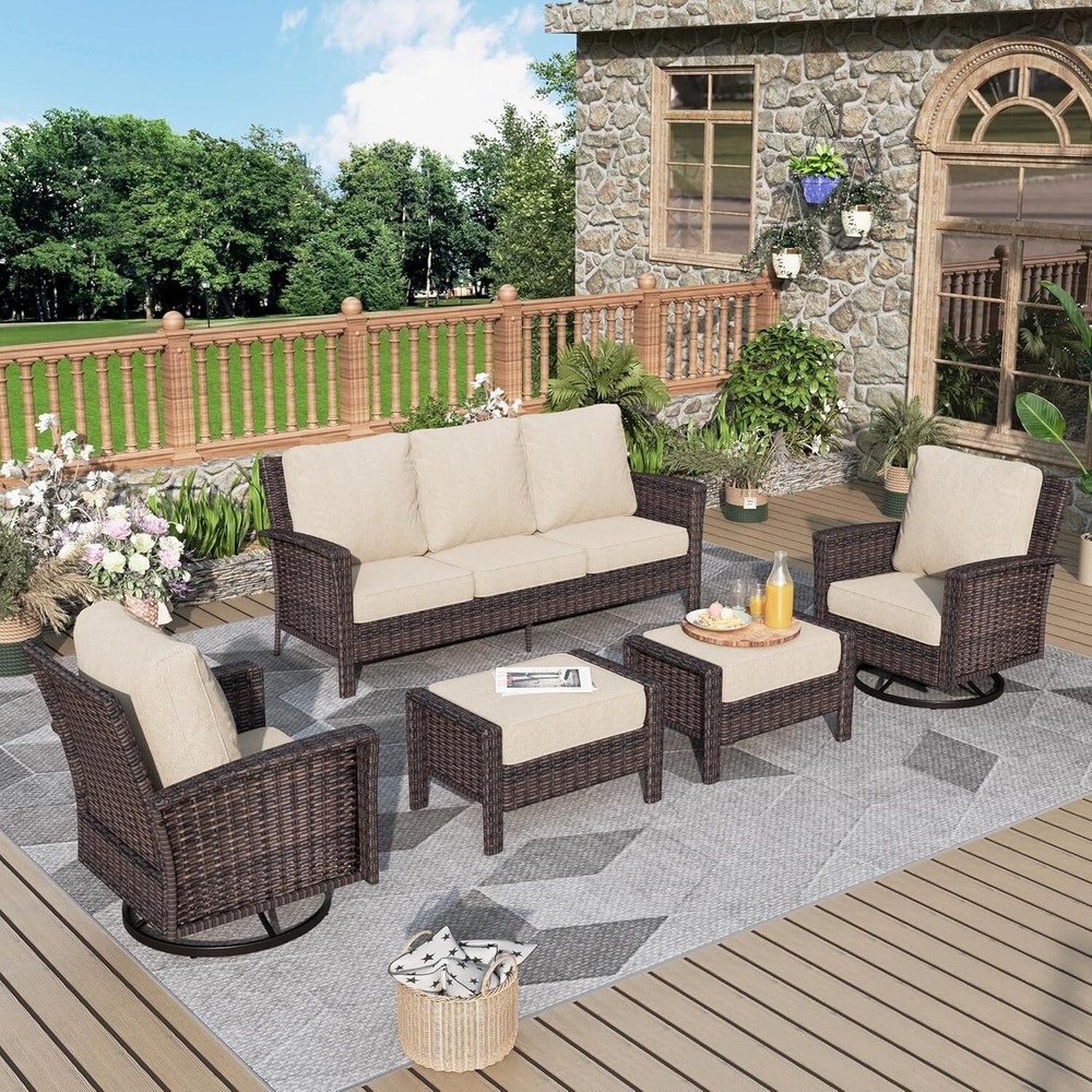 Ratta Outdoor Patio Conversation Set in Durable Wicker