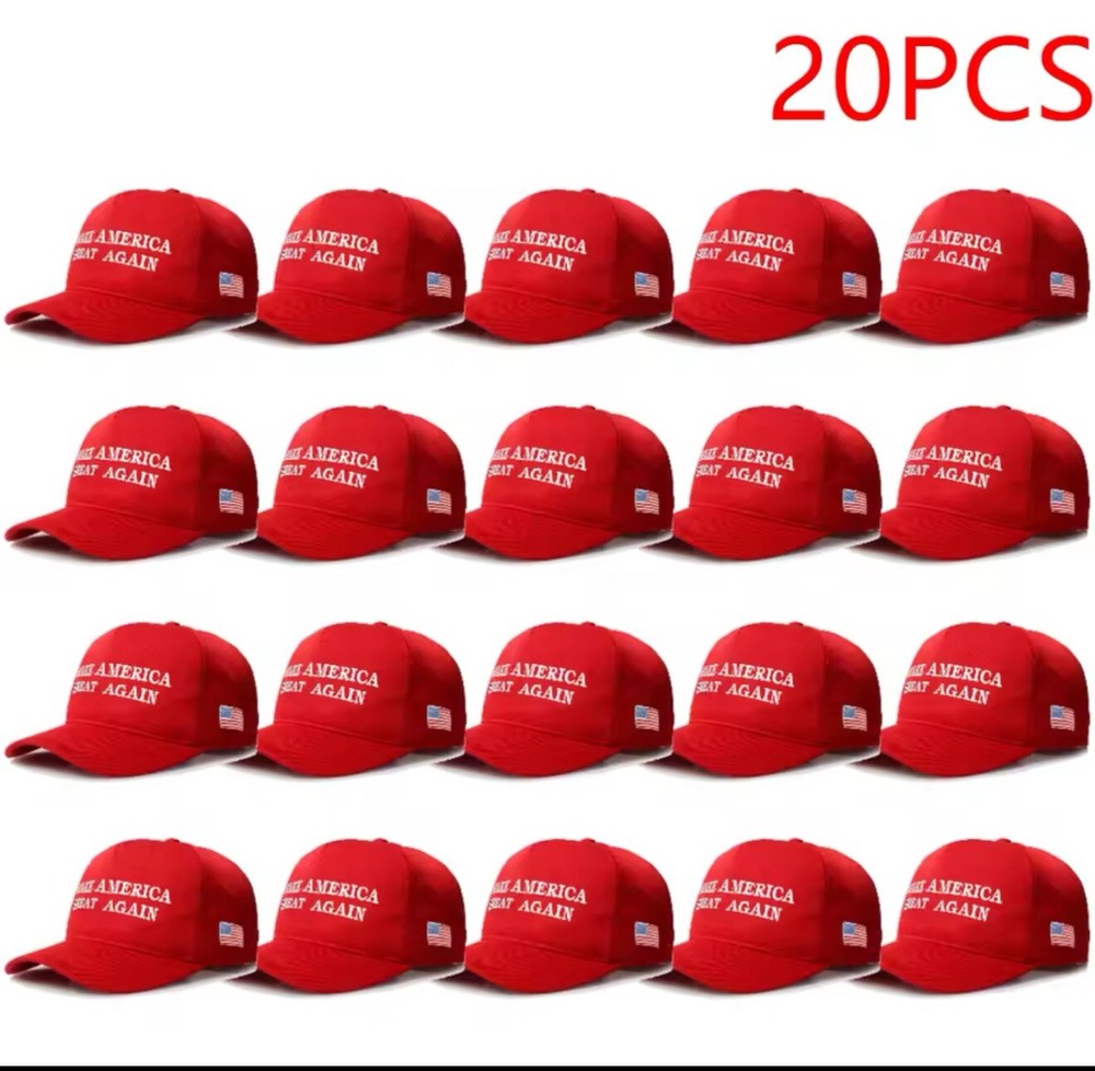 20x Red MAGA Hat Trump 2024 Hat Baseball Cap Donald Make America Great Again