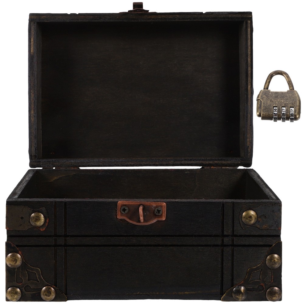 Vintage Pirate Treasure Chest Box for Jewelry Travel or Kids Storage
