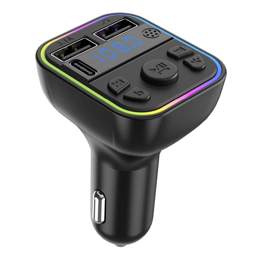 Bluetooth Car FM Transmitter with MP3 Player Handsfree Type-C Dual USB Charger