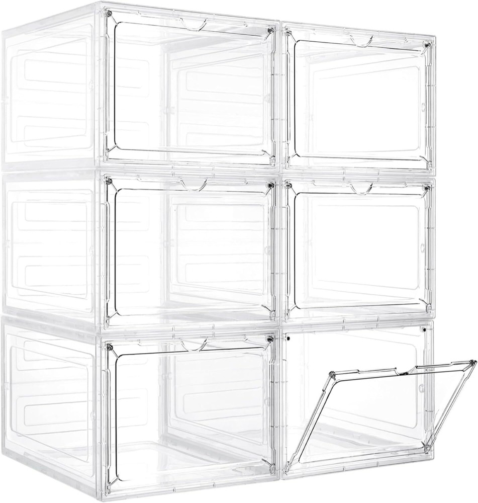 6 Sets 115 Qt Hard Plastic Storage Containers with ... Storage Bins with Lids