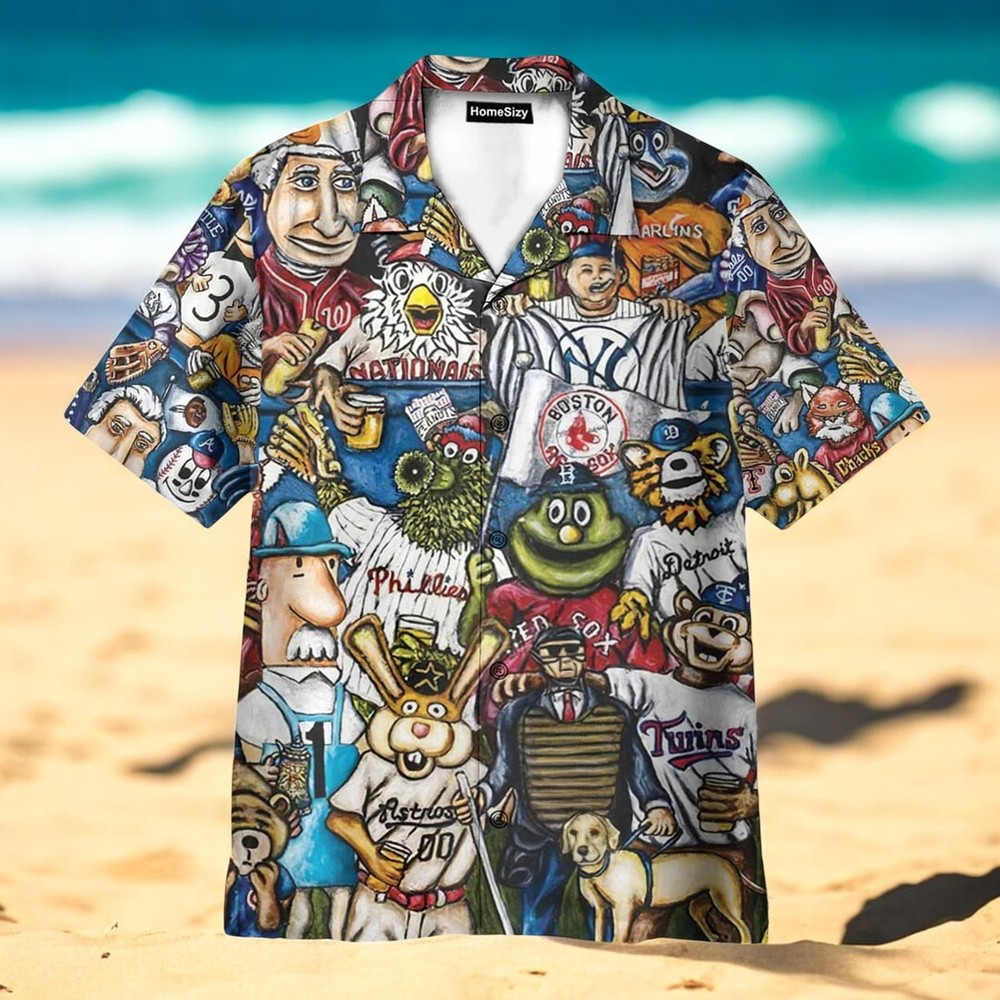 Beach Baseball Cheerleader Aloha Hawaiian Shirt for Sports Fans and Summer Vibes