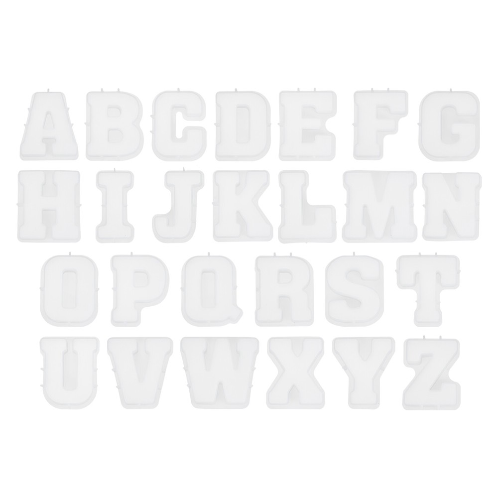 26pcs Large 7-Inch Letter Resin Molds with Smooth Silicone Interior