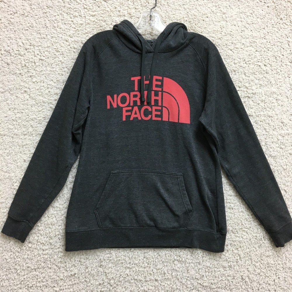 North Face Gray Graphic Hoodie Large Womens Pullover Sweatshirt Casual
