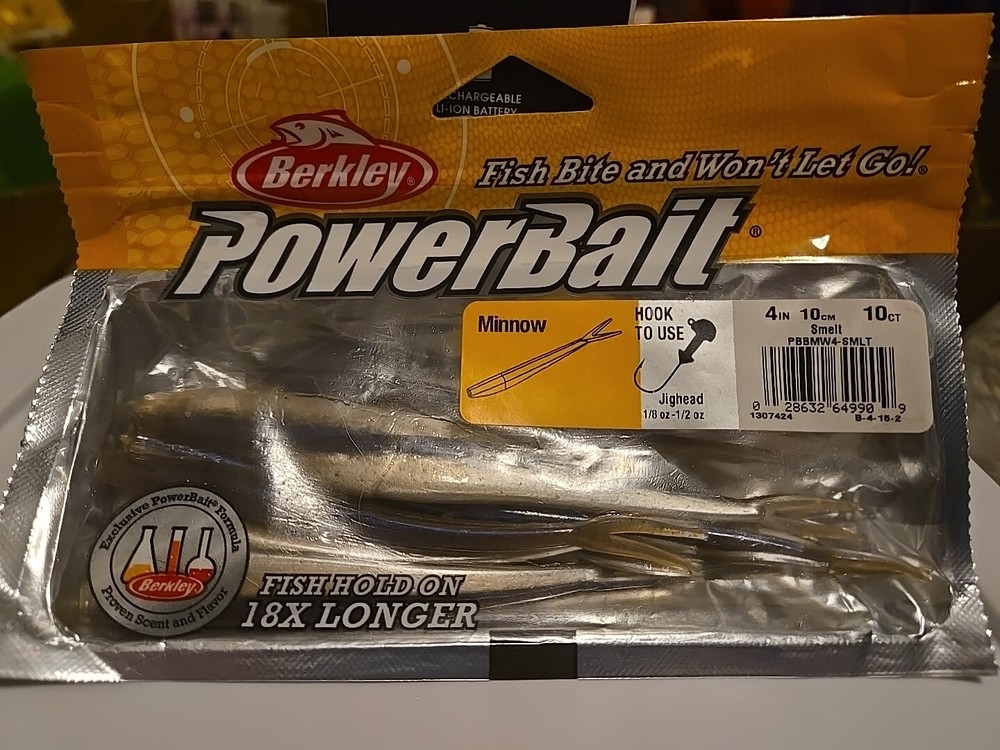 Berkley PowerBait 4in Smelt Minnow Fishing Lure 10-Pack