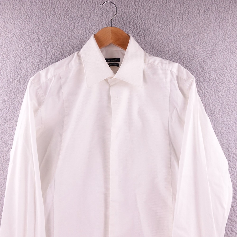 Suitsupply Mens 15.5-39  White Egyptian Cotton Tuxedo Shirt French Cuffs