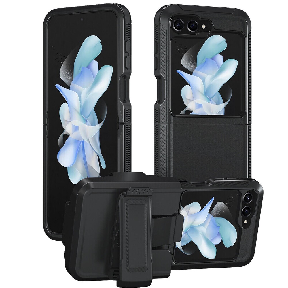 Rugged Defender Case For Galaxy Z Flip 6 with (Belt clip Fits OtterBox)