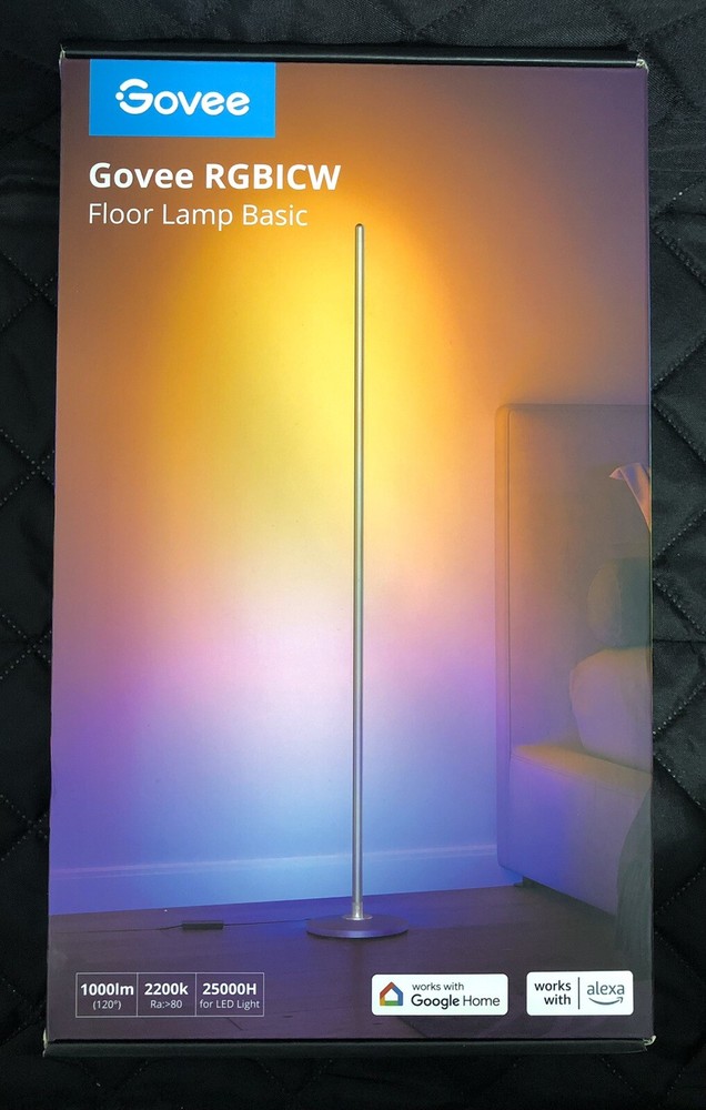Govee RGBICW Corner Smart Floor Lamp Basic - Wifi Dimmable - H6076 - Silver
