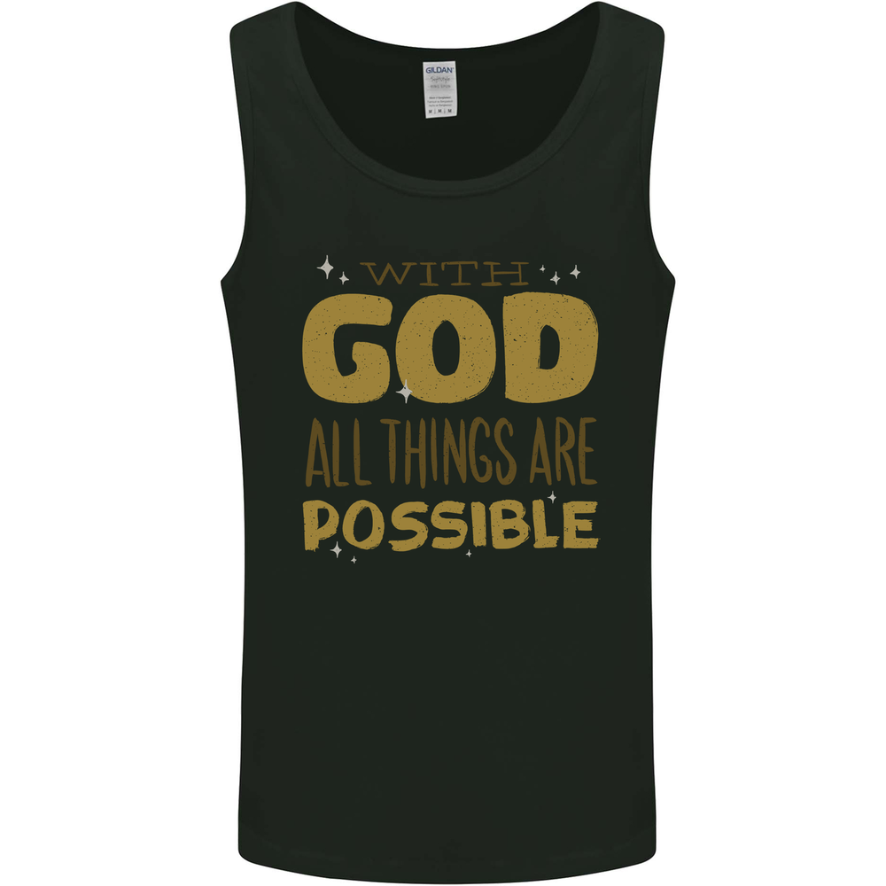 Possible With God Christian Christianity Jesus Mens Vest Tank Top