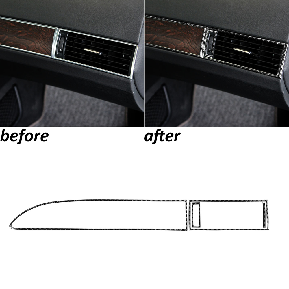 4Pcs Carbon Fiber Co-pilot Air Vent Outlet Panel Trim For Audi A6 S6 C6 2005-11